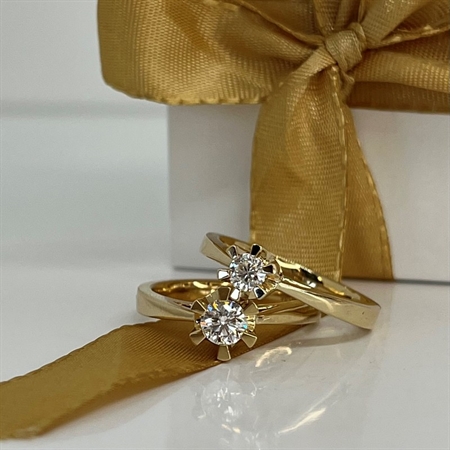 Prinzessinnenring von Scrouples princessjewellery - 14 Karat Gold mit einem Diamanten - Karat nach Wahl - 7775